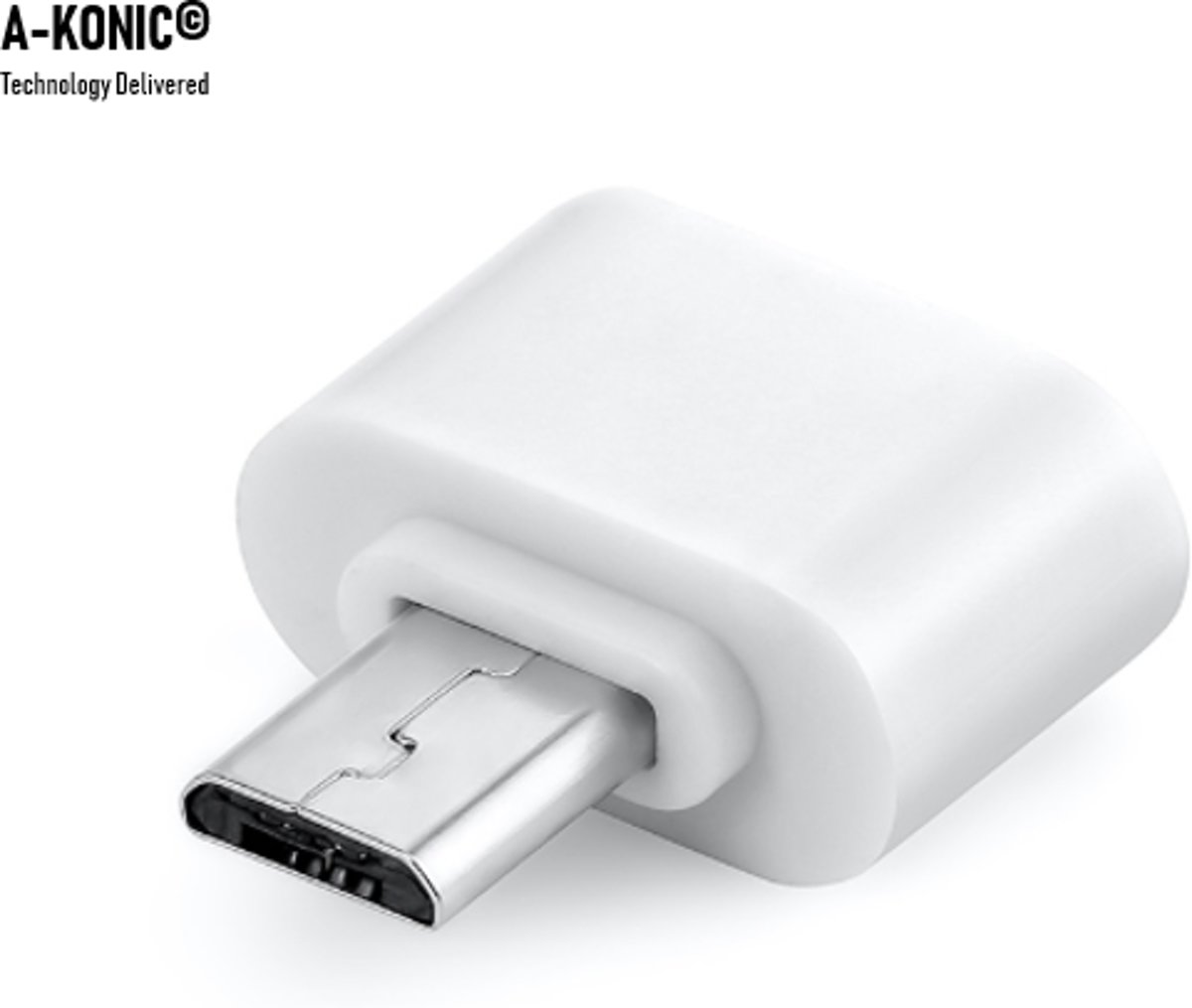 A-Konic ©- verloop adapter USB-adapter naar Micro-usb | Opzetstuk | USB to Micro usb Converter | Wit